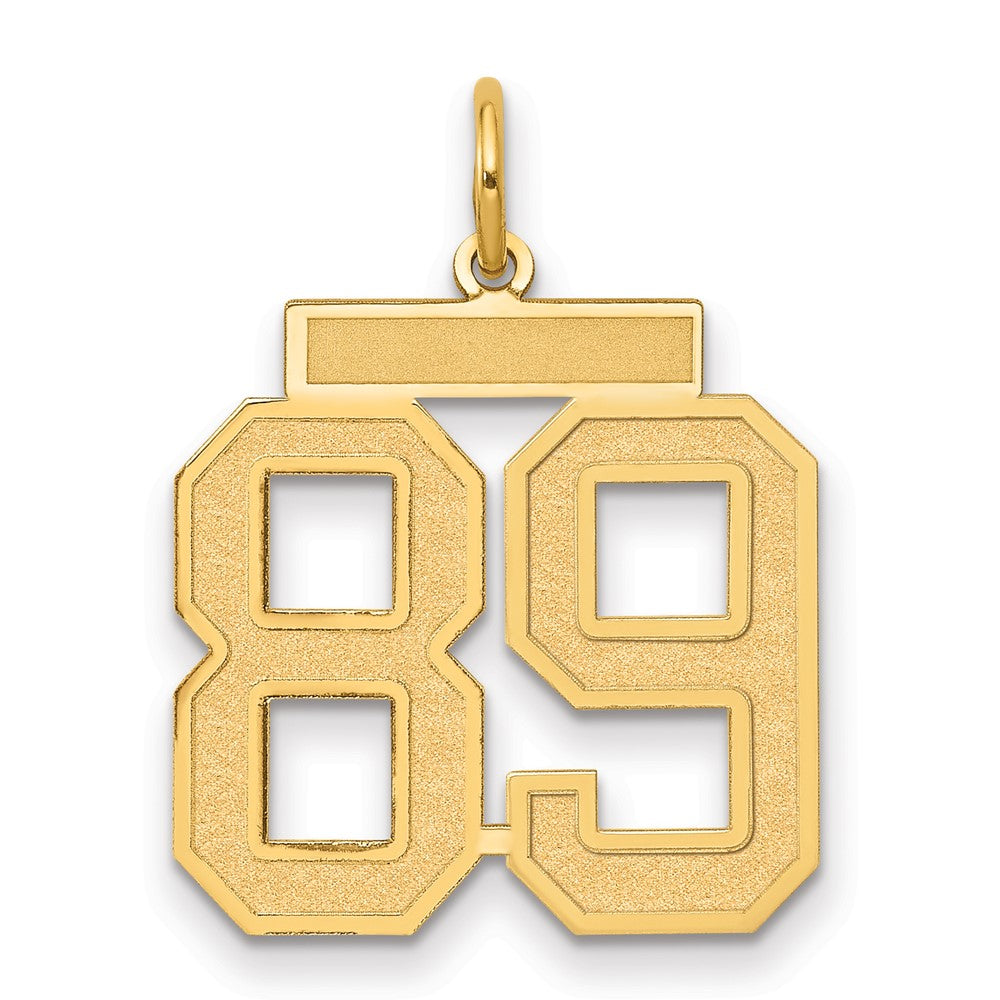 14K Gelbgold Mittel Satiniert Zahl 89 Charm