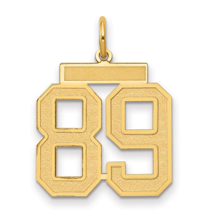 14K Gelbgold Mittel Satiniert Zahl 89 Charm