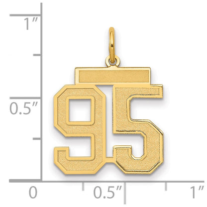 14K Gelbgold Mittel Satiniert Zahl 95 Charm