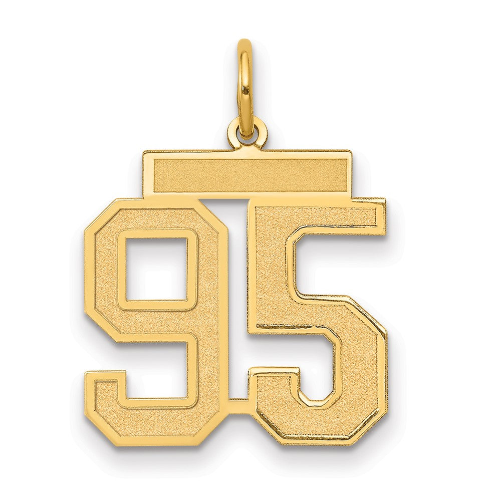 14K Gelbgold Mittel Satiniert Zahl 95 Charm