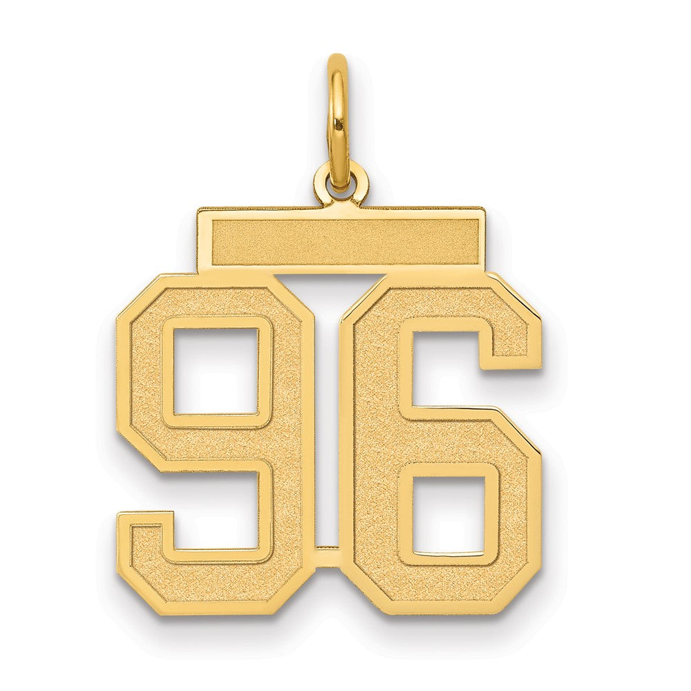 14K Gelbgold Mittel Satiniert Zahl 96 Charm