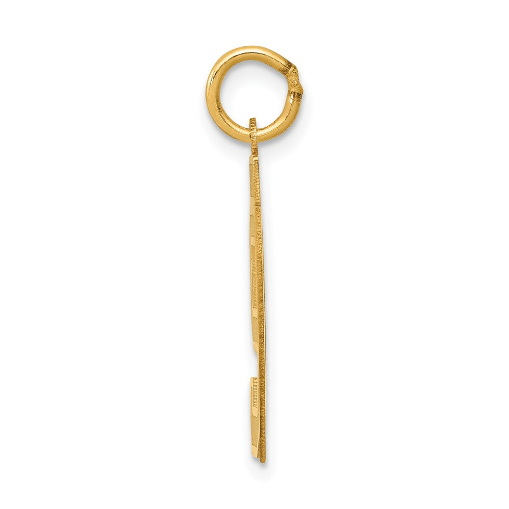 14K Gelbgold Mittel Satiniert Zahl 97 Charm
