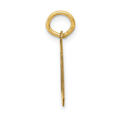 14K Gelbgold 14K Klein Satiniert Zahl 0 Charm