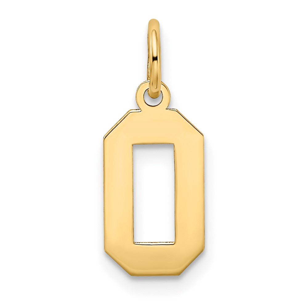 14K Gelbgold 14K Klein Satiniert Zahl 0 Charm