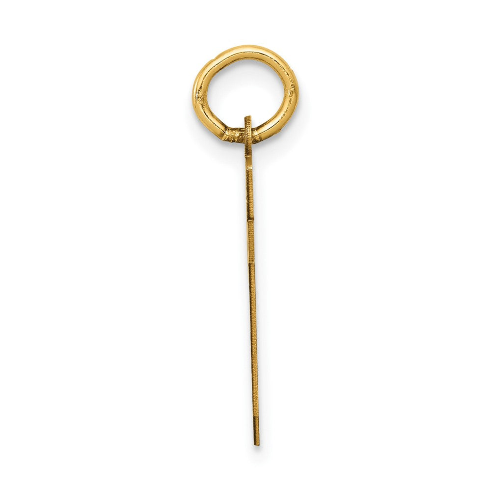 14K Gelbgold Klein Satiniert Zahl 00 Charm