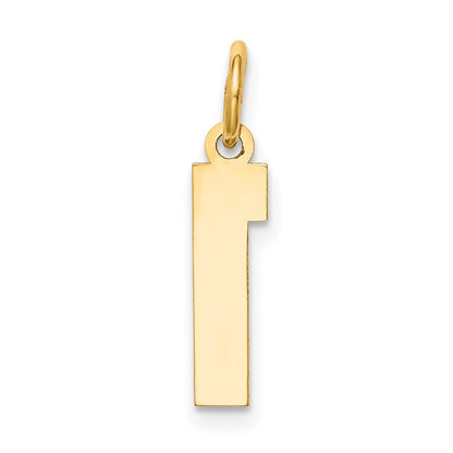 14K Gelbgold 14K Klein Satiniert Zahl 1 Charm
