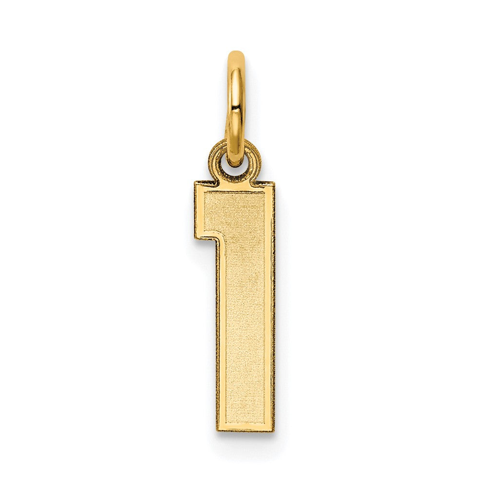 14K Gelbgold 14K Klein Satiniert Zahl 1 Charm