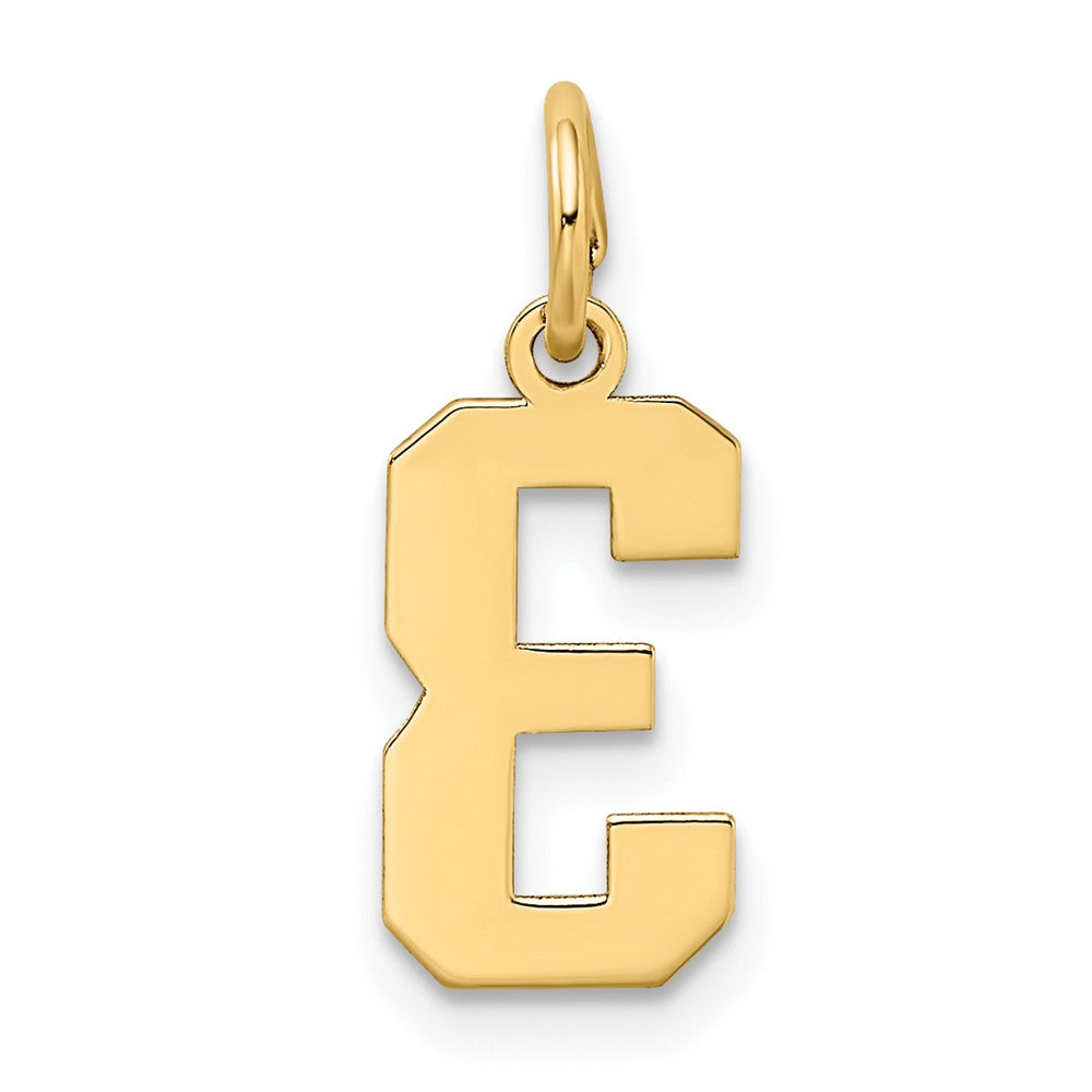 14K Gelbgold 14K Klein Satiniert Zahl 3 Charm