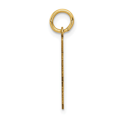 14K Gelbgold Klein Satiniert Zahl 3 Oberteil