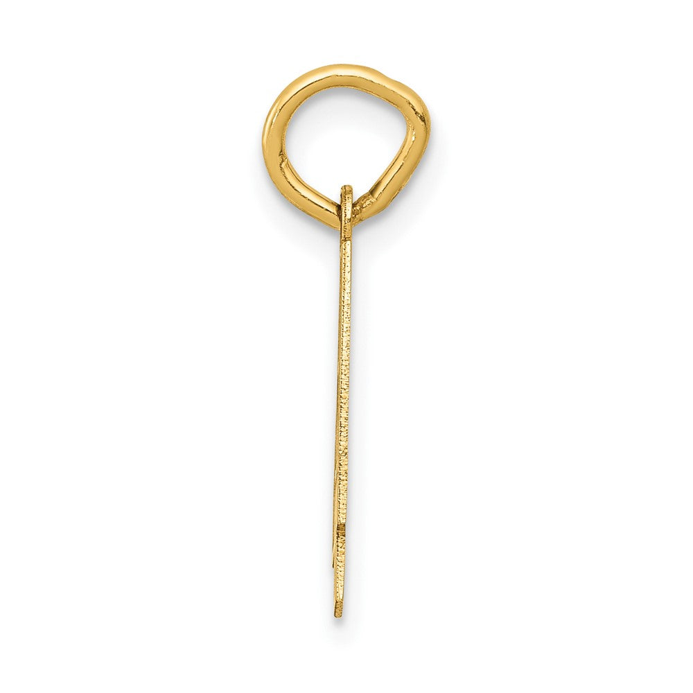 14K Gelbgold 14K Klein Satiniert Zahl 4 Charm