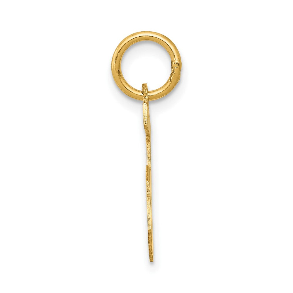 14K Gelbgold 14K Klein Satiniert Zahl 5 Charm