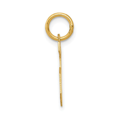 14K Gelbgold 14K Klein Satiniert Zahl 5 Charm