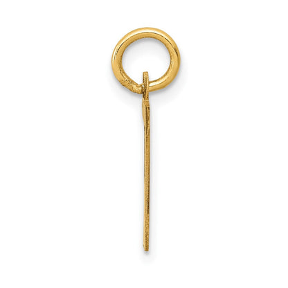 14K Gelbgold 14K Klein Satiniert Zahl 7 Charm