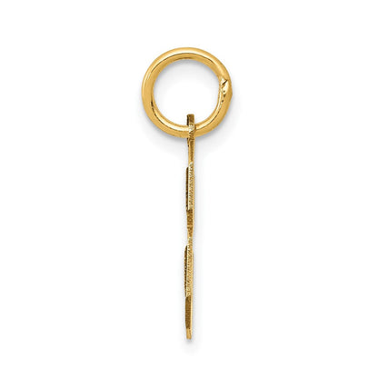 14K Gelbgold 14K Klein Satiniert Zahl 8 Charm