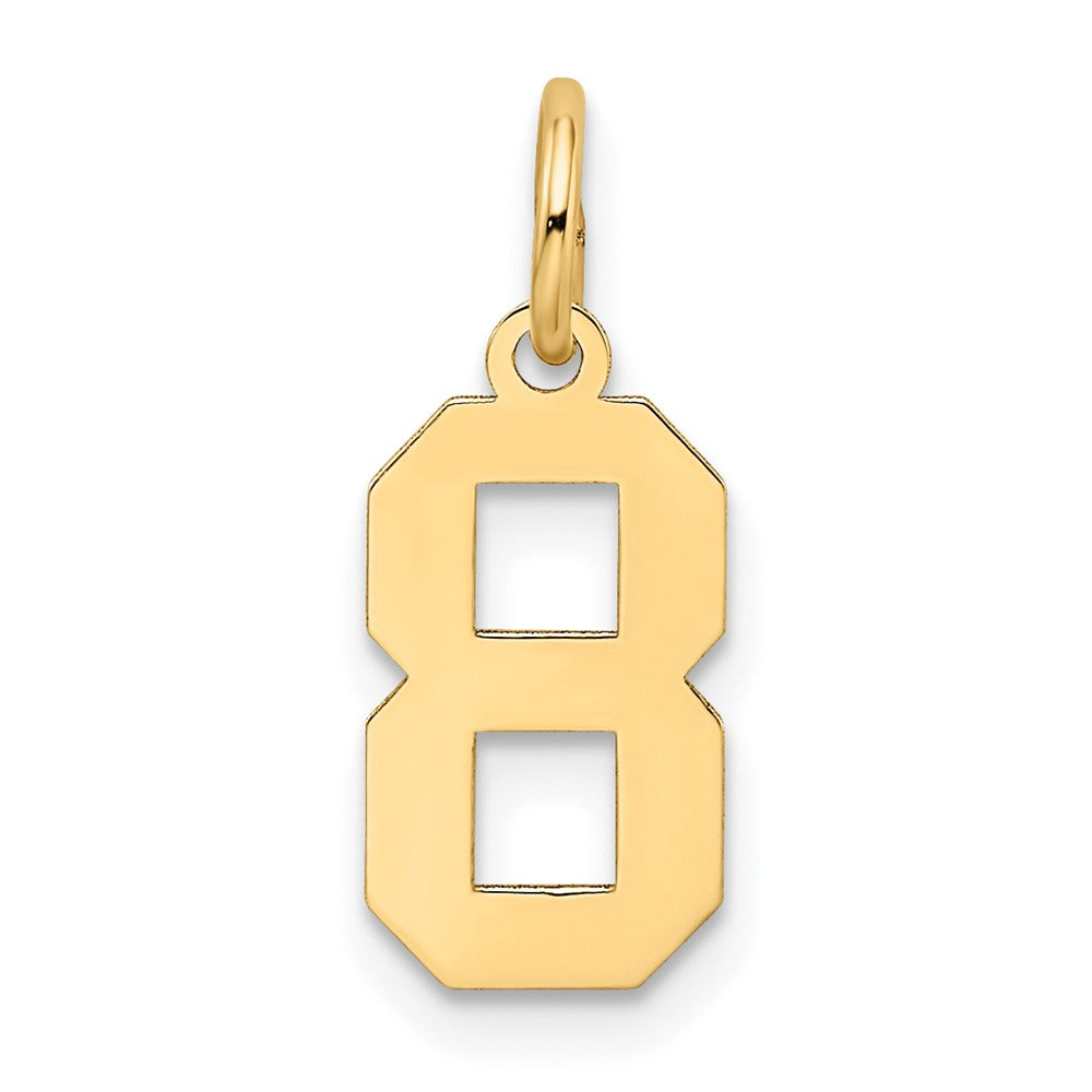 14K Gelbgold 14K Klein Satiniert Zahl 8 Charm