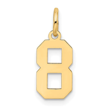 14K Gelbgold 14K Klein Satiniert Zahl 8 Charm