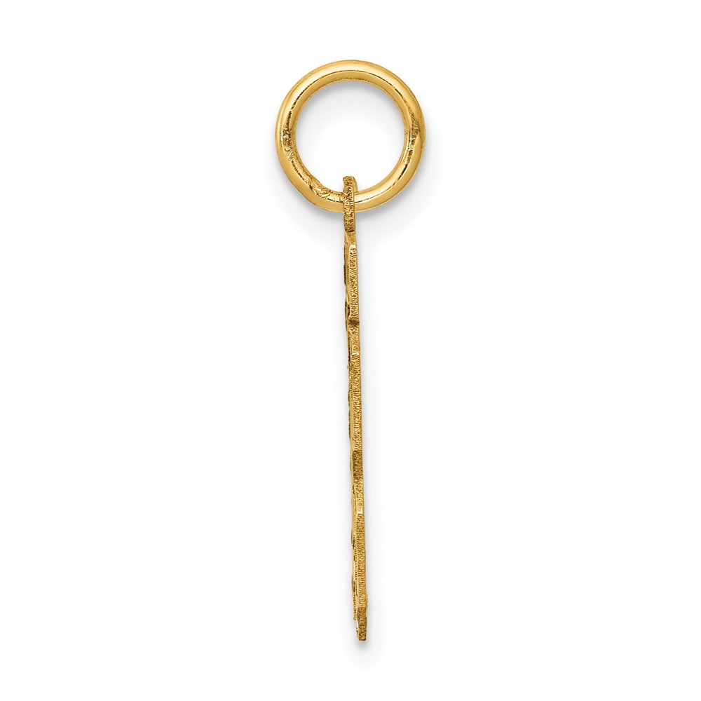 14K Gelbgold 14K Klein Satiniert Zahl 13 Charm