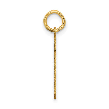 14K Gelbgold 14K Klein Satiniert Zahl 19 Charm