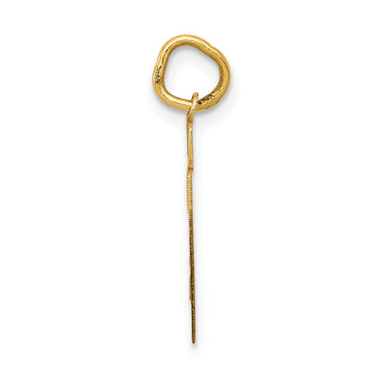 14K Gelbgold 14K Klein Satiniert Zahl 27 Charm