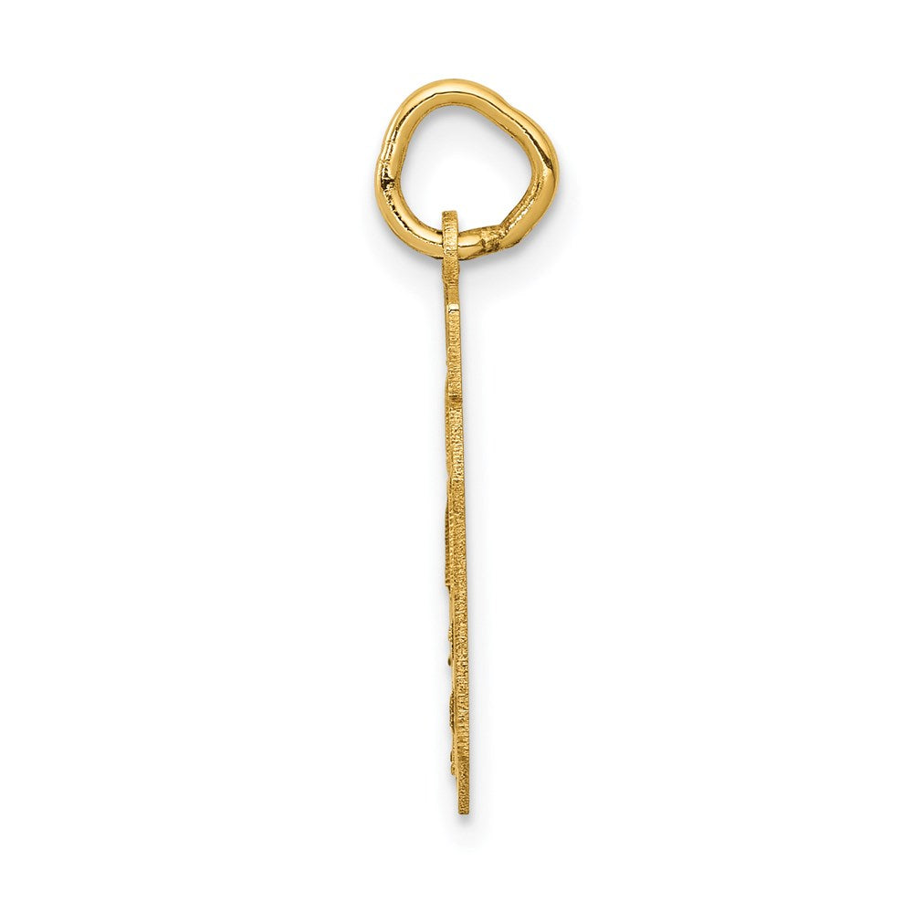 14K Gelbgold 14K Klein Satiniert Zahl 40 Charm