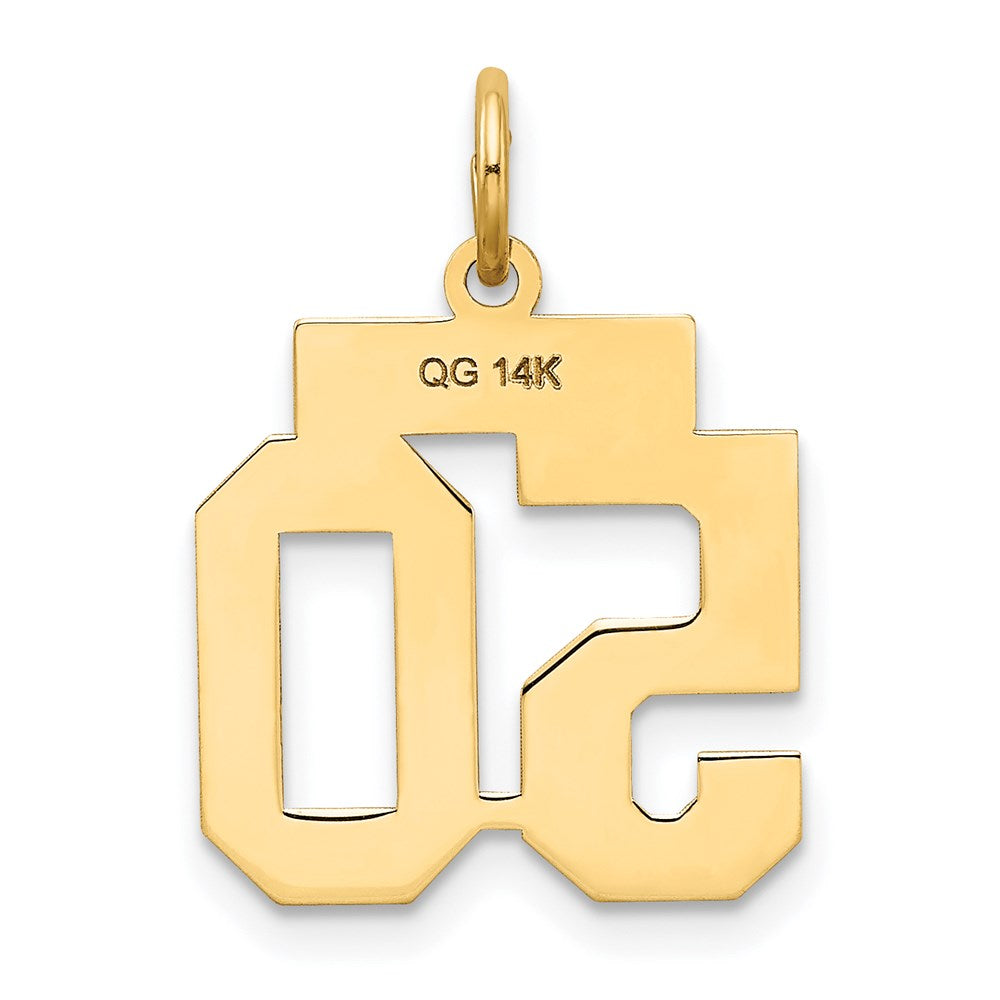 14K Gelbgold Klein Satiniert Zahl 50 Charm