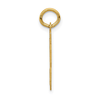 14K Gelbgold Klein Satiniert Zahl 53 Charm