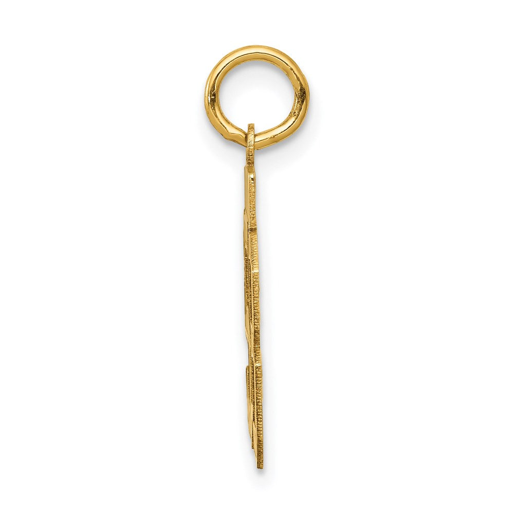 14K Gelbgold 14K Klein Satiniert Zahl 58 Charm
