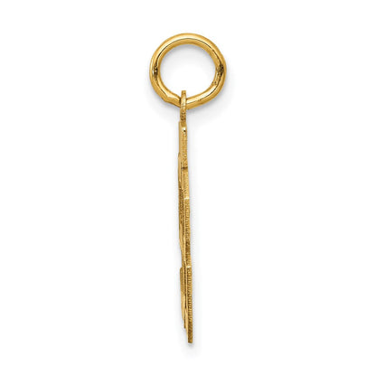14K Gelbgold 14K Klein Satiniert Zahl 58 Charm