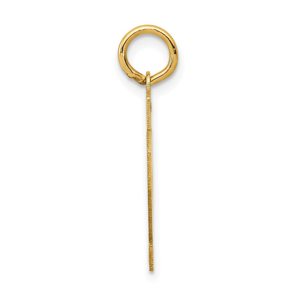 14K Gelbgold Klein Satiniert Zahl 62 Charm