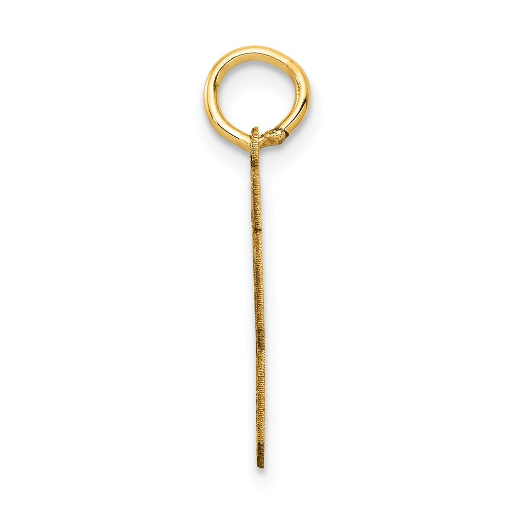14K Gelbgold Klein Satiniert Zahl 63 Charm