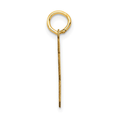14K Gelbgold Klein Satiniert Zahl 63 Charm