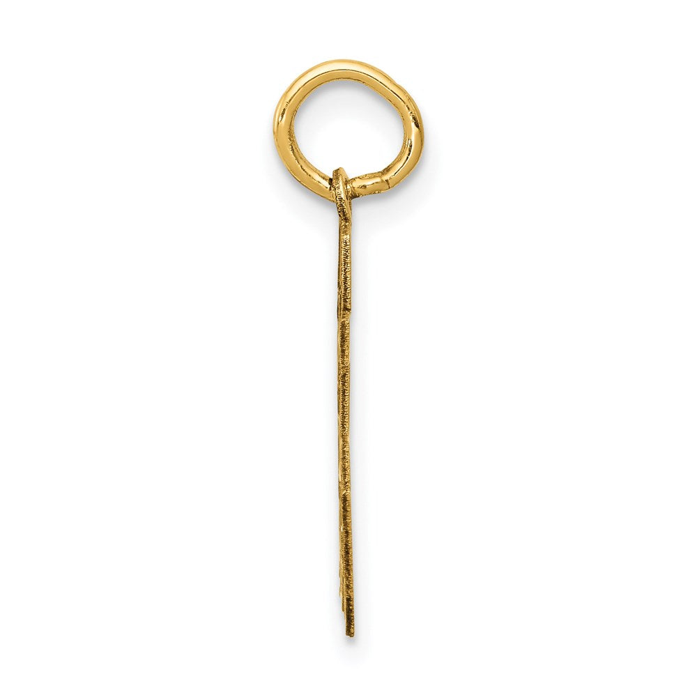 14K Gelbgold 14K Klein Satiniert Zahl 65 Charm