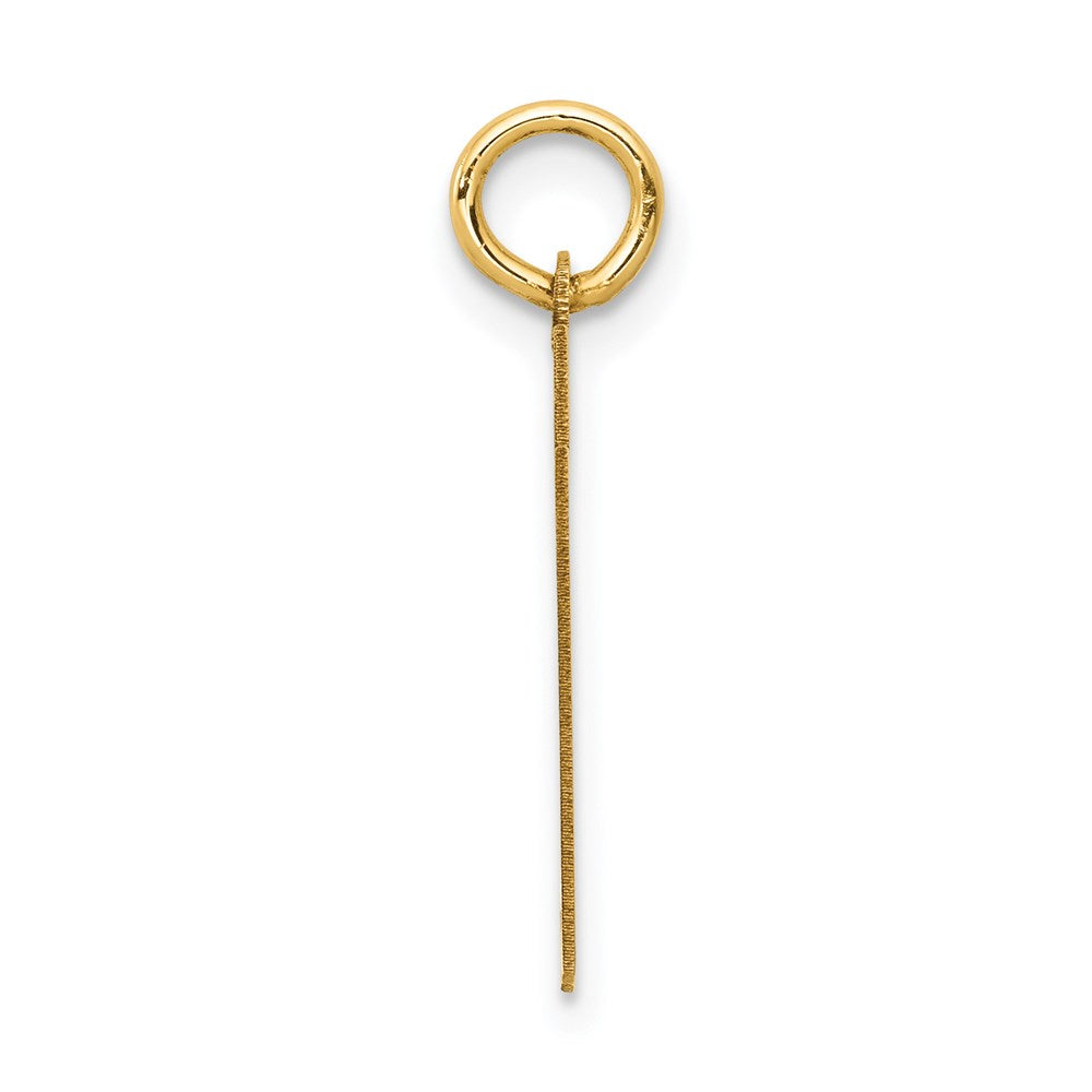 14K Gelbgold Klein Satiniert Zahl 67 Charm