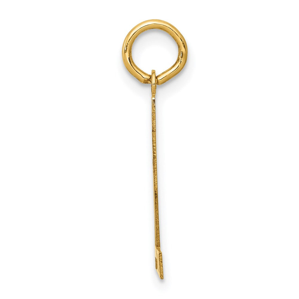 14K Gelbgold 14K Klein Satiniert Zahl 72 Charm