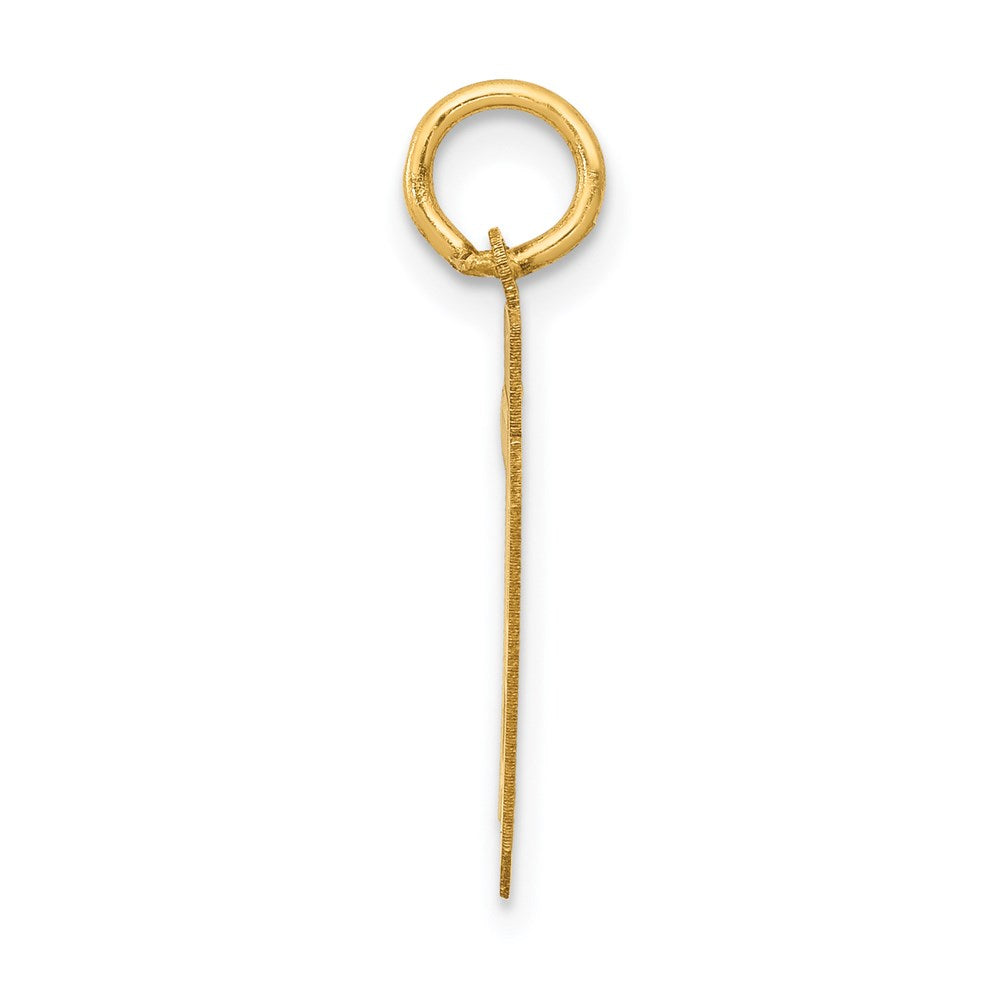 14K Gelbgold Klein Satiniert Zahl 79 Charm