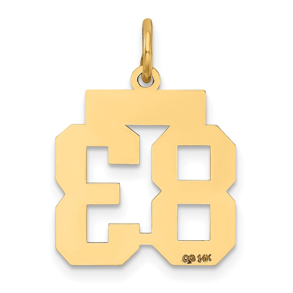 14K Gelbgold 14K Klein Satiniert Zahl 83 Charm