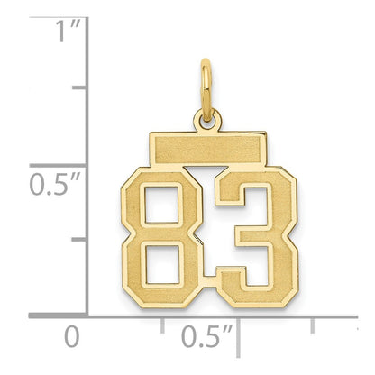 14K Gelbgold 14K Klein Satiniert Zahl 83 Charm