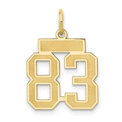 14K Gelbgold 14K Klein Satiniert Zahl 83 Charm
