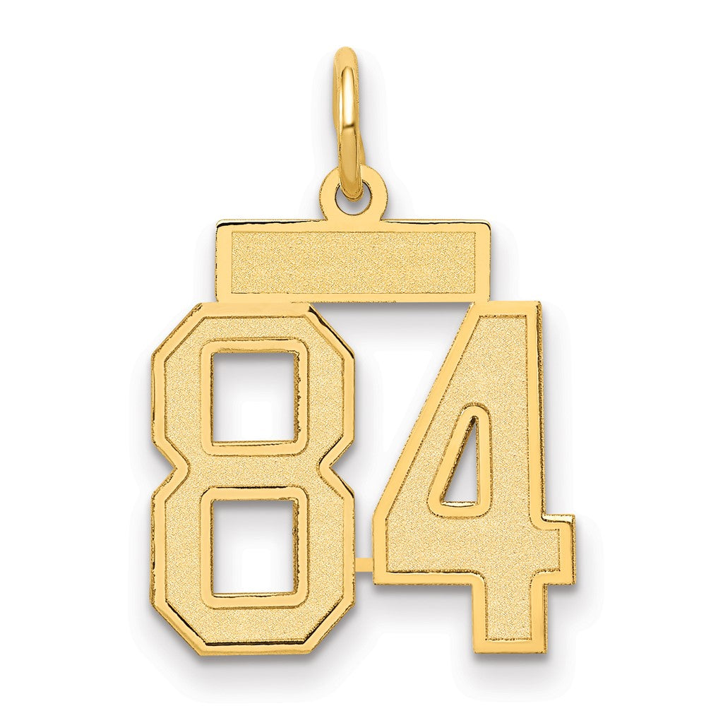 14K Gelbgold Klein Satiniert Zahl 84 Charm