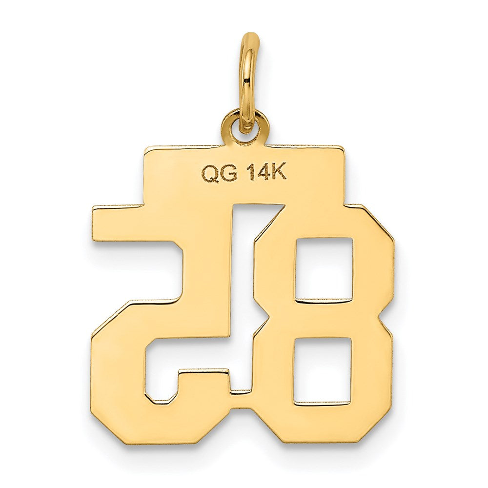 14K Gelbgold Klein Satiniert Zahl 85 Charm