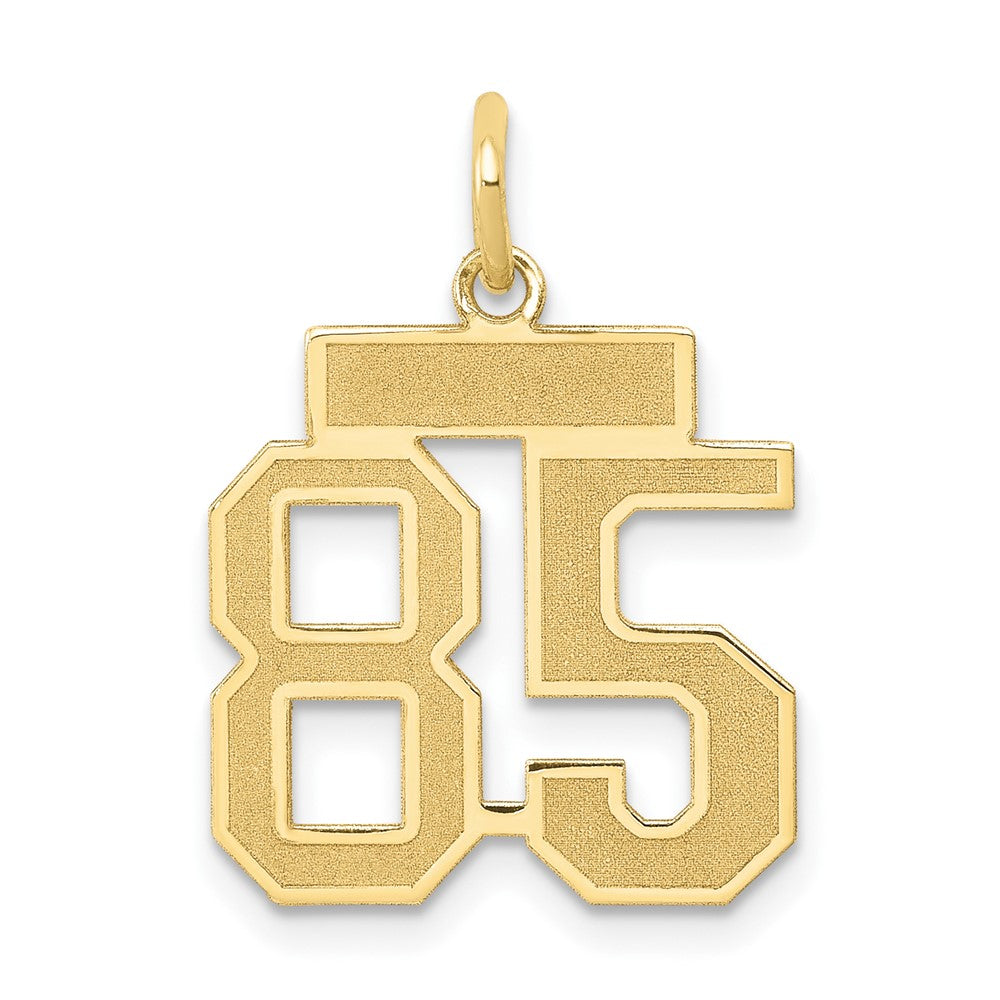 14K Gelbgold Klein Satiniert Zahl 85 Charm