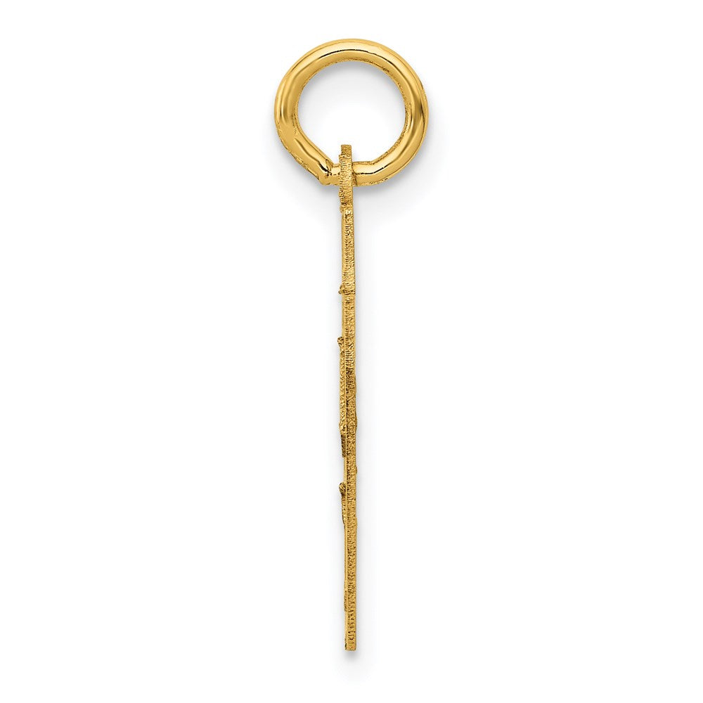 14K Gelbgold Klein Satiniert Zahl 87 Charm