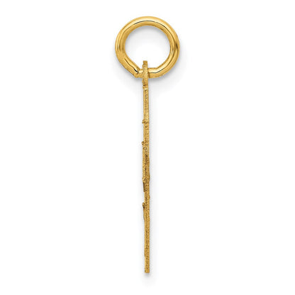 14K Gelbgold Klein Satiniert Zahl 87 Charm