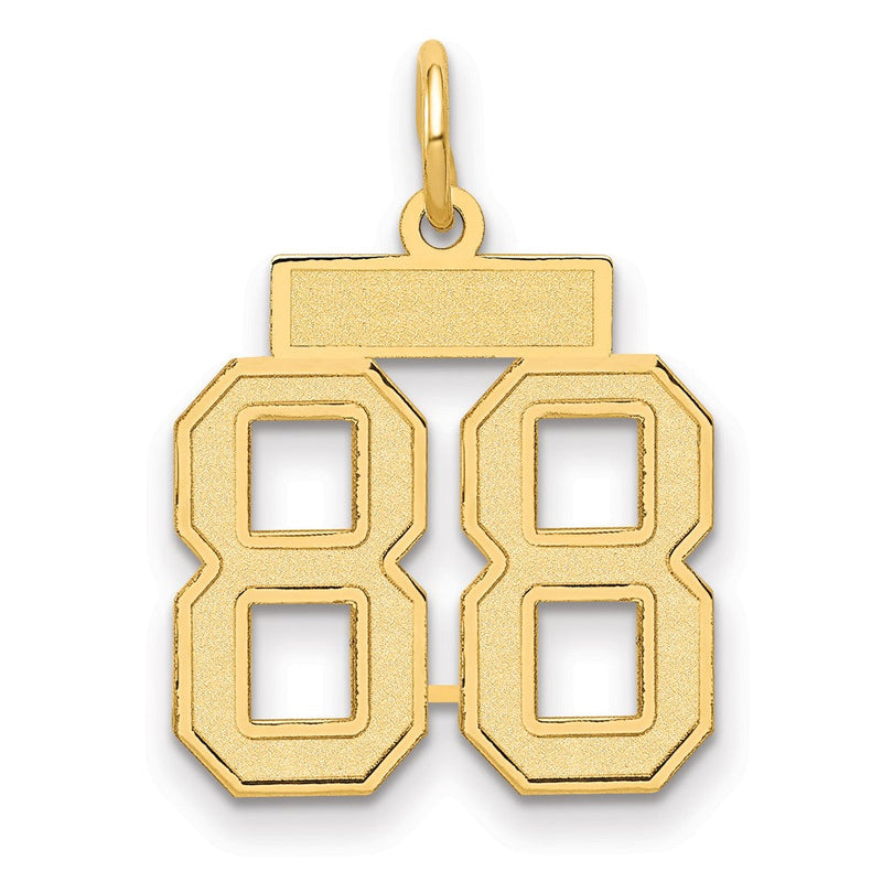 14K Gelbgold 14K Klein Satiniert Zahl 88 Charm