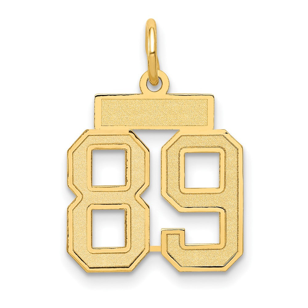 14K Gelbgold Klein Satiniert Zahl 89 Charm