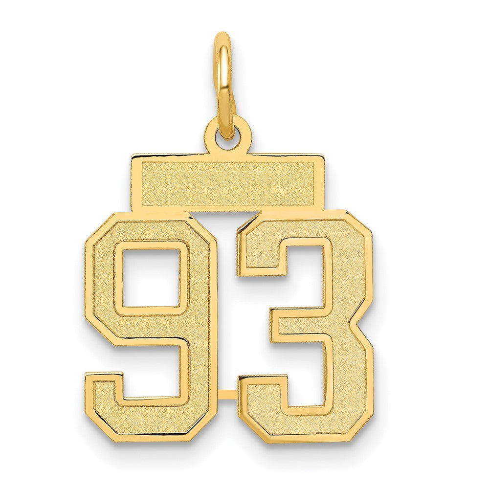 14K Gelbgold 14K Klein Satiniert Zahl 93 Charm