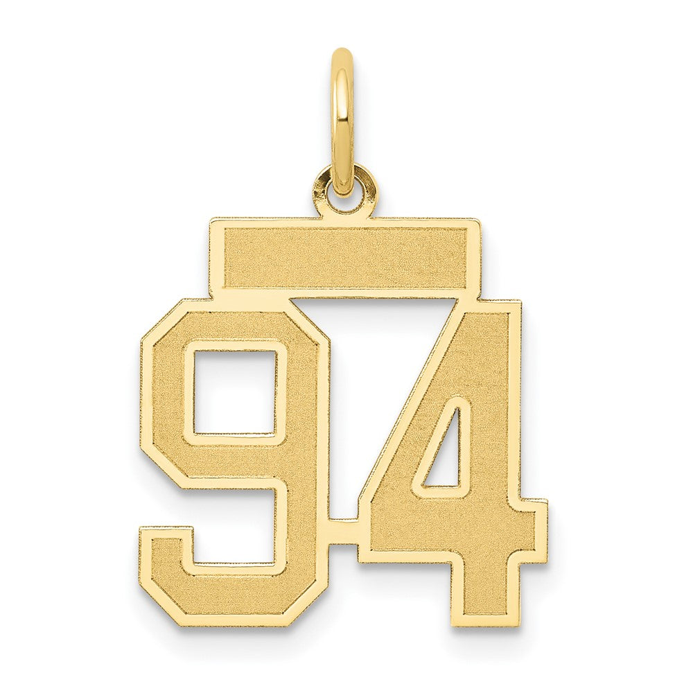 14K Gelbgold Klein Satiniert Zahl 94 Charm
