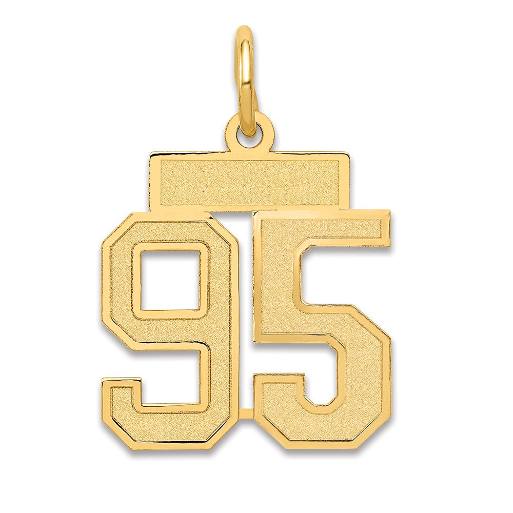14K Gelbgold 14K Klein Satiniert Zahl 95 Charm