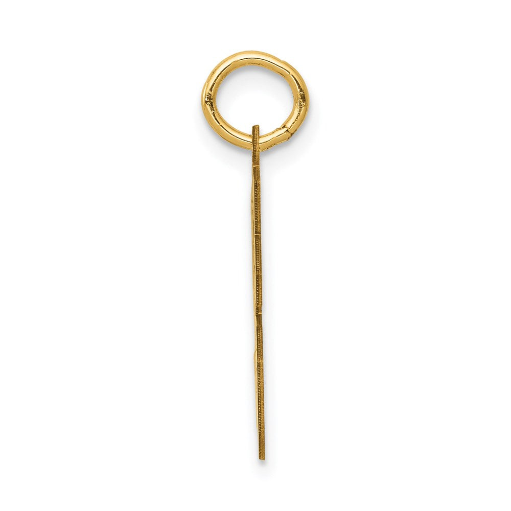 14K Gelbgold Klein Satiniert Zahl 96 Charm