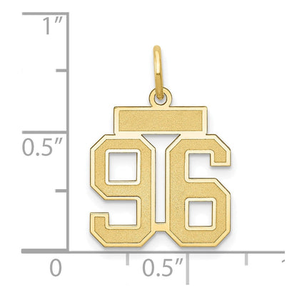 14K Gelbgold Klein Satiniert Zahl 96 Charm